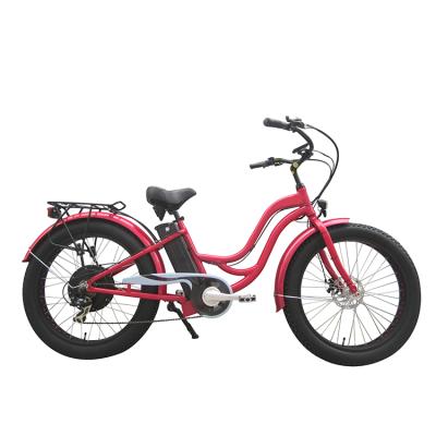 China Women OEM 26 Inch High Speed ​​Fat E Bike For Women Step Through Far Tire Electric Bicycle for sale