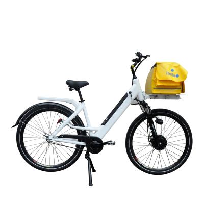 China Aluminum Alloy LOHAS Factory 250W 350W 500W DC Motor Adults Custom Electric Bicycle Cargo Bike For Pizza for sale