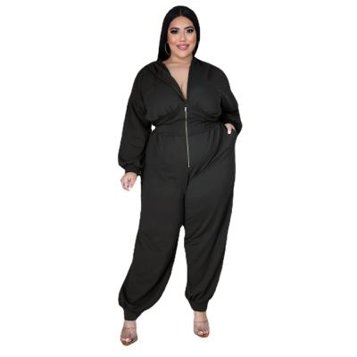 China 2021 Autumn Plus Size Long Sleeve Overalls For Women's Loose Hoodie L-4XL Casual Plus Size Overalls for sale