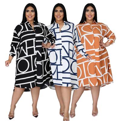 China Dresses Women Summer Anti-Static Design Printed Casual Long Sleeve Dress Women Plus Size Women's Dresses for sale