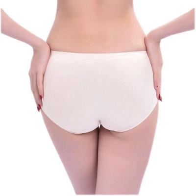 China Antibacterial silk panties solid low-waist ice seamless woman laser cut underwear one-piece traceless panties for sale