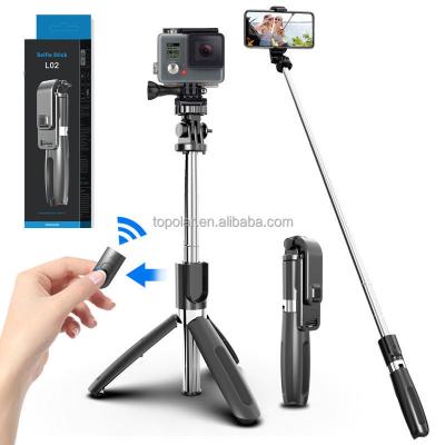 China Remote Controller 1000mm Height Tripod/Drop Boarding 360 Degree Portable Foldable Tripod Selfie Stick Detachable Wireless Remote Control Gimbal Stabilizer L02 for sale