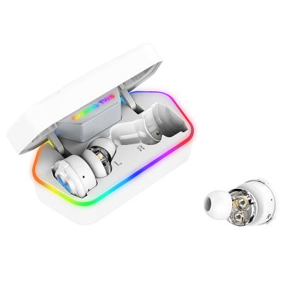 China Colorful Led In-ear Lights Sports Earphone Headset Tws Wireless Earphone With Charging Case for sale