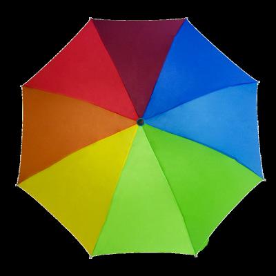 China China Custom Manual Cheap Open Folding Umbrella Strong Windproof OEM Logo Print Colorful Rainbow Compact For Outdoor for sale