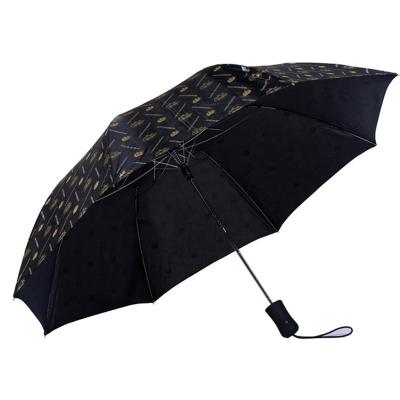 China High Quality Strong Windproof USA Black Business 23 Inch 2 Folds Rubber Custom Auto Open Handle 2 Folds Umbrella For Businessman for sale