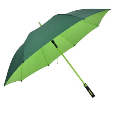 China Cheap Advertising Promotion Windproof Strong Double Layers Colorful Eco Friendly Fiberglass Shaft Outdoor Straight Automatic Ribs Golf Umbrella for sale