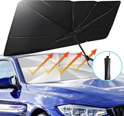 China Strong Windproof Sun Shade Protector Blocks UV Rays Windshield Car Front Window Sunshade Umbrella For Car for sale