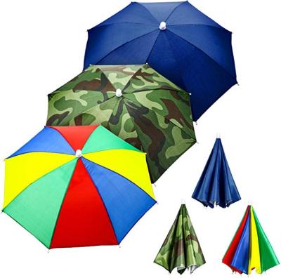 China Custom Rainbow Protecting Strong Wind Sun Rainy Fishing Head Wear Logo Printing Advertising Outdoor Cycling Protect Hat Head Beach Outdoor Umbrella for sale