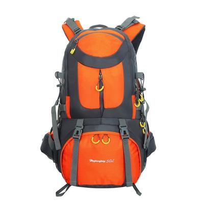 China Multifunctional Waterproof 50L Outdoor Sport Do Not Ride With Orange Rain Cover Gift To Increase Fishing Climbing Displacement Cyc for sale