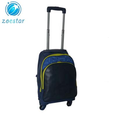 China Good Quality Fashion Trolley Luggage Backpack With 4 Wheels Travel School Rolling Backpack Suitcase for sale