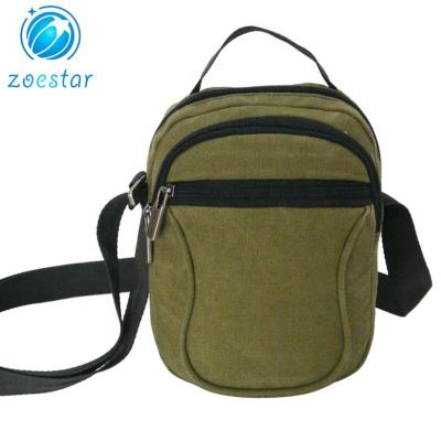 China Daily Durable Canvas Cross - Body Shoulder Bag For Men Casual Three Compartment Satchel Rucksack for sale