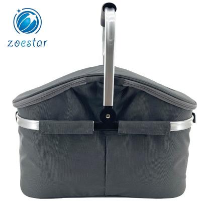 China Large Waterproof Picnic Basket Lunch Fold Insulated Cooler Bag, Picnic Table Basket for Collecting Travel Camping BBQ for sale