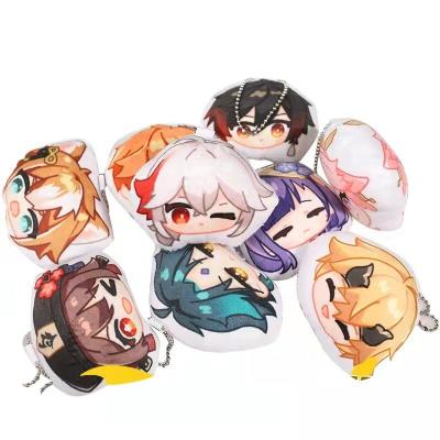 China PC Cotton Anime Picosecond Game Traveler Cosplay Moving Cute Bilateral Plush Toy PC Key Chain With Beep Genshin Impact for sale