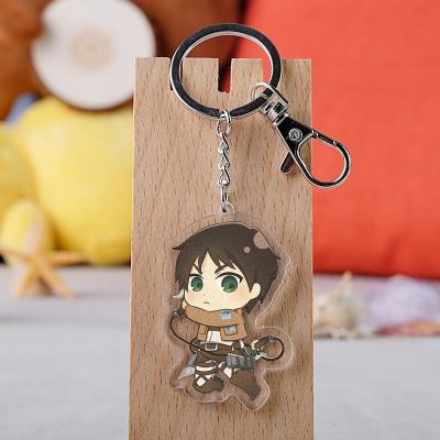 China Promotion Gift/Key Chain Attack On Students Double Sided Pendant Bag Key Chain Titan Figure Acrylic 6cm Cute Anime Decorations for sale