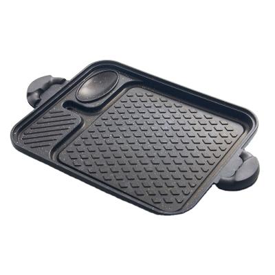 China General Use for Gas and Induction Cooker Outdoor Gas Stovetop Camping BBQ Grill Induction Bottom Griddle Pan Square Nonstick Ovenware for sale