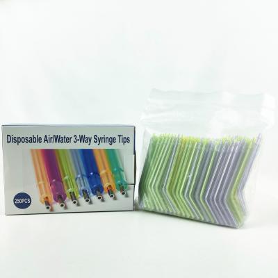 China Easy Operation Universal Three-in-One Colorful Disposable Dental Air Water Syringe Tips for sale