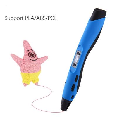 China Low Temperature 3D Pen Green Color Blue Black White DIY Student Drawing Pen With LCD Screen Speed ​​And Temperature Adjustable 3D Pen for sale