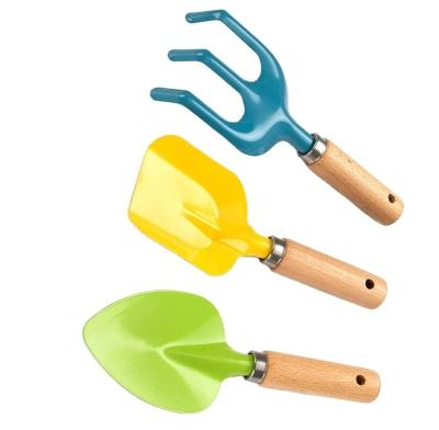 China Gardening Tools Fashion High Quality Children's Series Beech Garden Tool Kit Fork Shovel Rake for sale