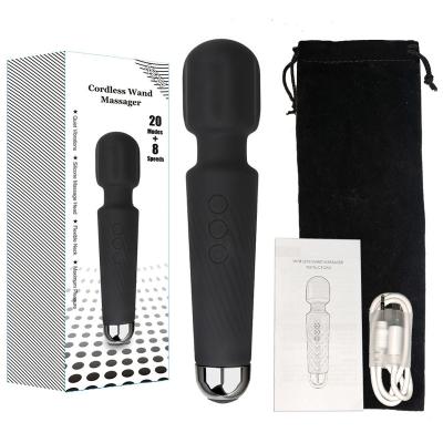 China 20 vibration patterns & 8 Speeds Customized 20 Vibration Modes 8 Speeds Handheld Powerful Magic Wand Vibrator Rechargeable Magic Massager for sale