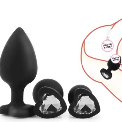 China Crystal Jeweled Anal Butt Plug Adult BDSM Gift Silicon 3PCS Set Crystal Jewelry Anal Butt Plug Dilator Men Women Sexy Fitness Adult Sex Toys for sale