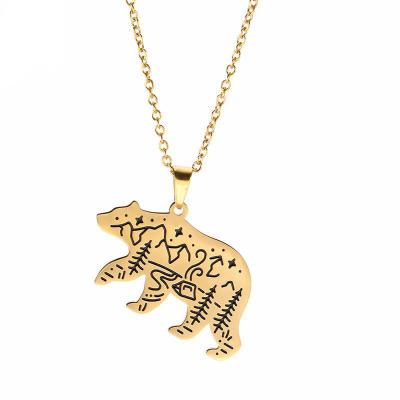 China Fashion Personality Necklace Polar Bear Stainless Steel Necklace Environmental Friendly Gold and Silver Stainless Steel Animal Pendant Jewelry for sale