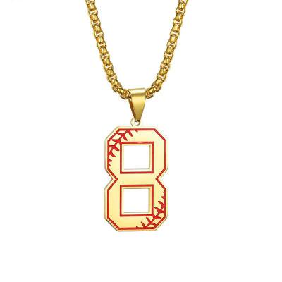 China Environmental Friendly Custom Design Silver Gold Plated Jewelry Stainless Steel Arabic Number 8 Lucky Pendant Necklace For Women Men for sale