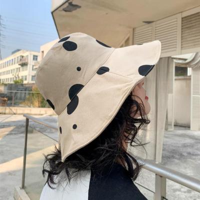 China Fashion \ comfortable \ durable outdoor hat of autumn sun and polka dot pattern new Japanese style spring cotton female bucket hat for women for sale