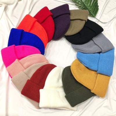 China 2021 New JOINT Women's Warm Beanie Hat Autumn Women Cotton Knit Beanie Hat Cuff Beanie Watch Cap For Girls Spring Skull Hats For Female for sale