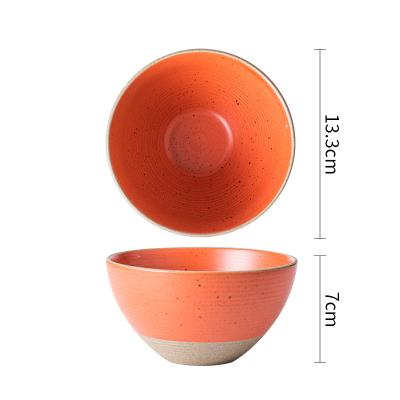 China Matte Glaze Ceramic Dinner Set Personality Ceramic Bowls Household Large Soup Noodle Bowl Viable Ramen Bowl for sale