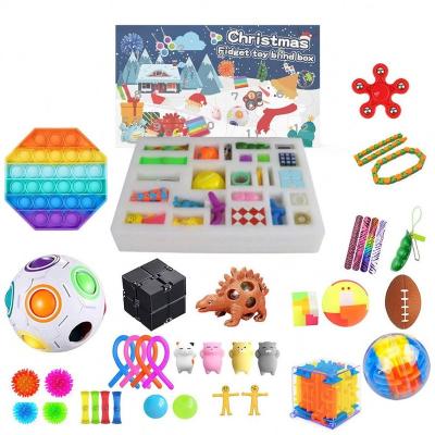 China Halloween Surprise Gift Box Autism Silicone Bubble Toys Sensory Relaxation Fidget Advent Calendar Christmas Fidget Toy Advent Calendar for sale