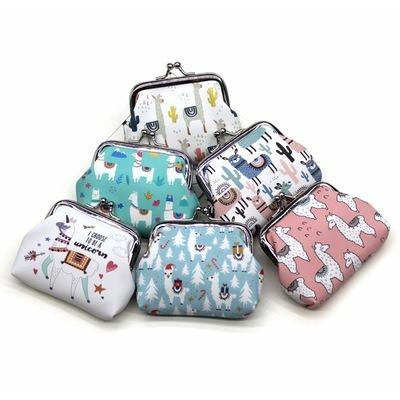 China Custom Mini Document Passport Holder Sublimation Print Coin Purse Cute Animal Alpaca Coin Wallet For Travel for sale