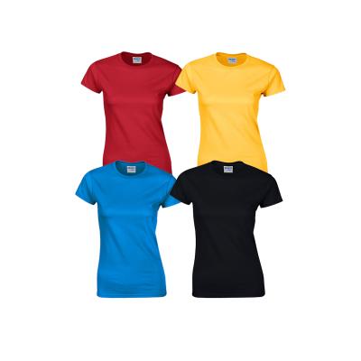 China Breathable T-Shirts 100% Cotton Summer Short Sleeve O-Neck Knitted Women's T-Shirts for sale