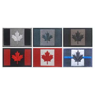 China Viable Embroidery Flag Patch Hook And Loop Multi Style Canadian Patches for sale