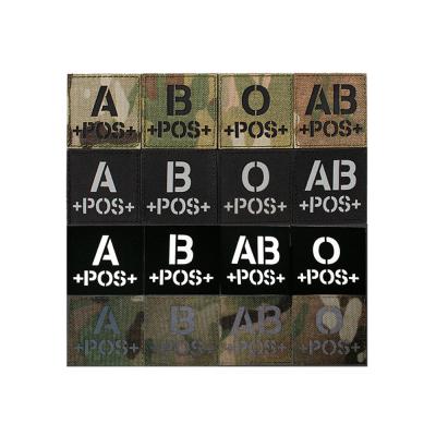 China Viable Military Tactical Hook and Loop IR Armband A/B/AB/O/+- Reflection Blood Type Patches for sale