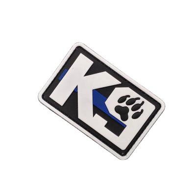 China 3D Dog K9 Service Tactical Morale Patch Glow Military PVC 3D Badge for sale