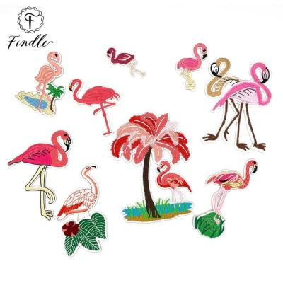 China China Mannufactory Sustainable Free Design Flamingo Embroidery Patches Embroidery Crafts Customized Patches for sale