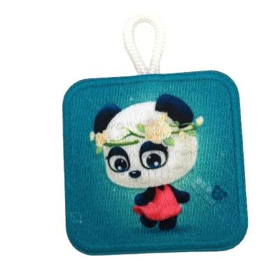 China Fashion Viable Wholesale Custom Panda Embroidery Customized Keychain Embroidery Double Sides Patches for sale