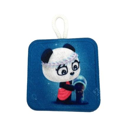 China 2021 Hot Selling Fashion Panda Embroidery Customized Keychain Embroidery Double Sides Viable Custom Patches for sale