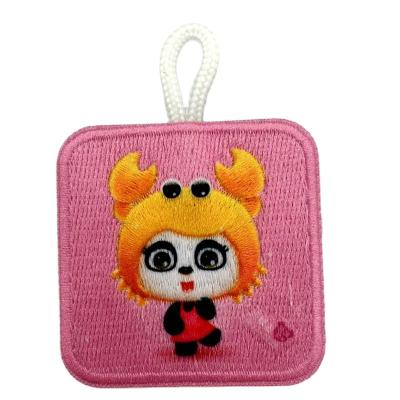 China 2021 Hot Selling Viable Logo Fashion Embroidery Customized Keychain Double Sides Custom Patches for sale