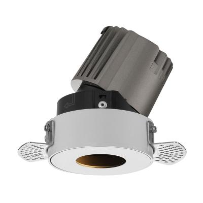 China Industrial 7W 10W 18W Trimless Anti-glare Spot Down Recessed Spotlight COB LED Downlight CRI Ceiling Lamp 90 Round Dimmable Hotel Light for sale