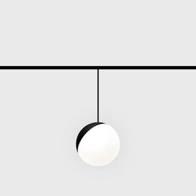 China EUROPEAN 12W 48V Indoor COB Rail Single Install Magnetic Suction Celling Asymmetrical Ball LED Suspended Magnet Track Pendant Light for sale