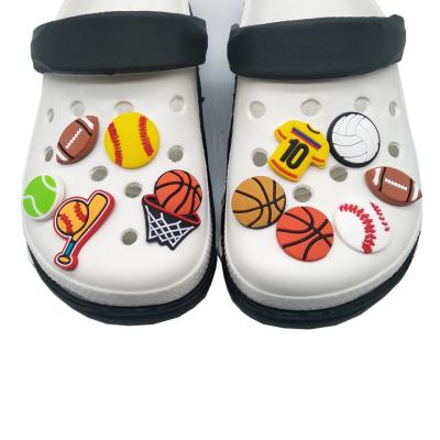 China Waterproof ball series shoe charms custom croc football basketball shoes charms ragby decoration for baseball wholesale via DHL/Fedex for sale