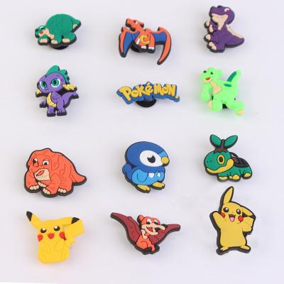 China Waterproof Fast Delivery Pikachu PVC Shoe Charms Pokemmo Custom Made Fang Cartoon Charmander Shoes Charms Decoration For Wholesale for sale