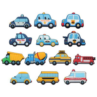 China Hot Sale Designer Waterproof Cartoon Car Bus PVC Croc Charms Custom Made Designer Custom For Croc Vehicle Sandals Charms for sale