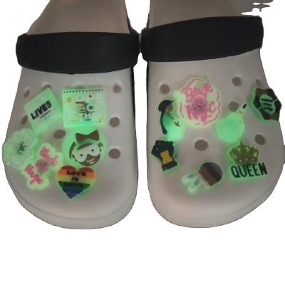 China New Designer Waterproof Pvc BGM Croc Charms Glowing Charms For Clog Shoe Custom Glowing In The Dark for sale