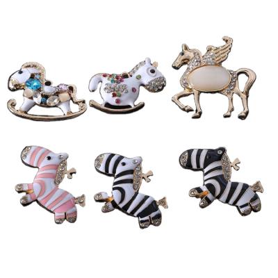 China Waterproof Zebra Goods In New Metal Cartoon Factory Direct Selling Style Current Luxury Croc Shoe Charms Clogs PVC Dinosaur Shoe Accessories for sale