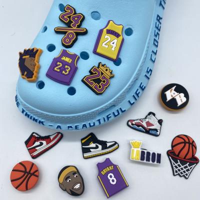 China Clog Charm 2021 Hot Sale PVC Clog Charms Shoe Accessories Fitted Bracelets Croc Charm Sports Charms Kids Gift for sale