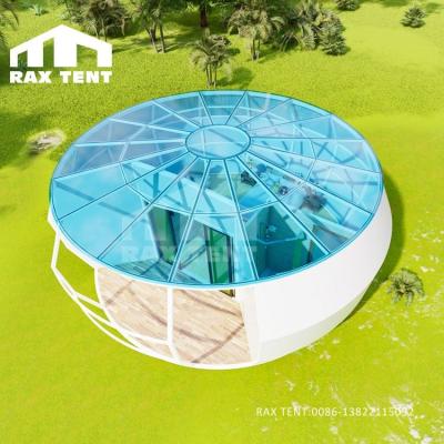 China RAX TENT 7.5M Pumpkin Shape Tent Glamping Waterproof UV-Resistant Luxury Hotel Tent with Bedroom, Bathroom and Kitchen for Family Resort for sale