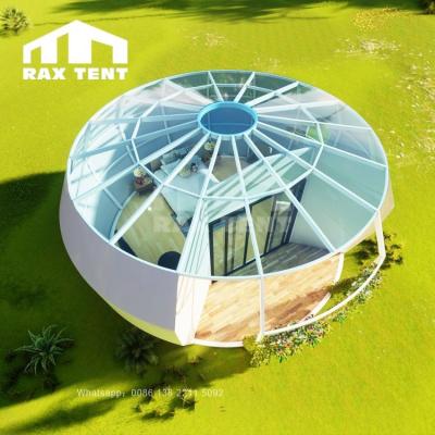 China Waterproof UV-Resistance Design Fire Retardant New Pumpkin Shape Glamping Tent For Hotel And Resort With Steel Tube And PVDF Fabric Covered With Tempered Glass for sale