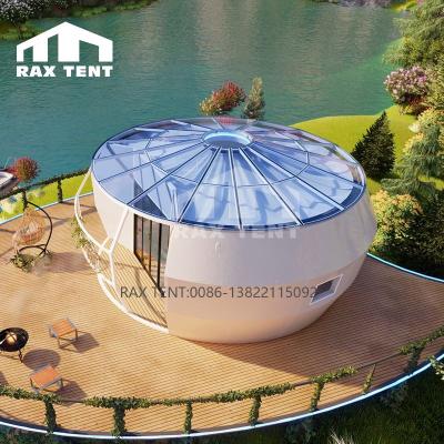 China Luxury Glamping 6.5M Hotel RAX Tent Pumpkin Shape Tent for Hotel Room and Resort with Galvanized Steel and Tempered Glass for sale